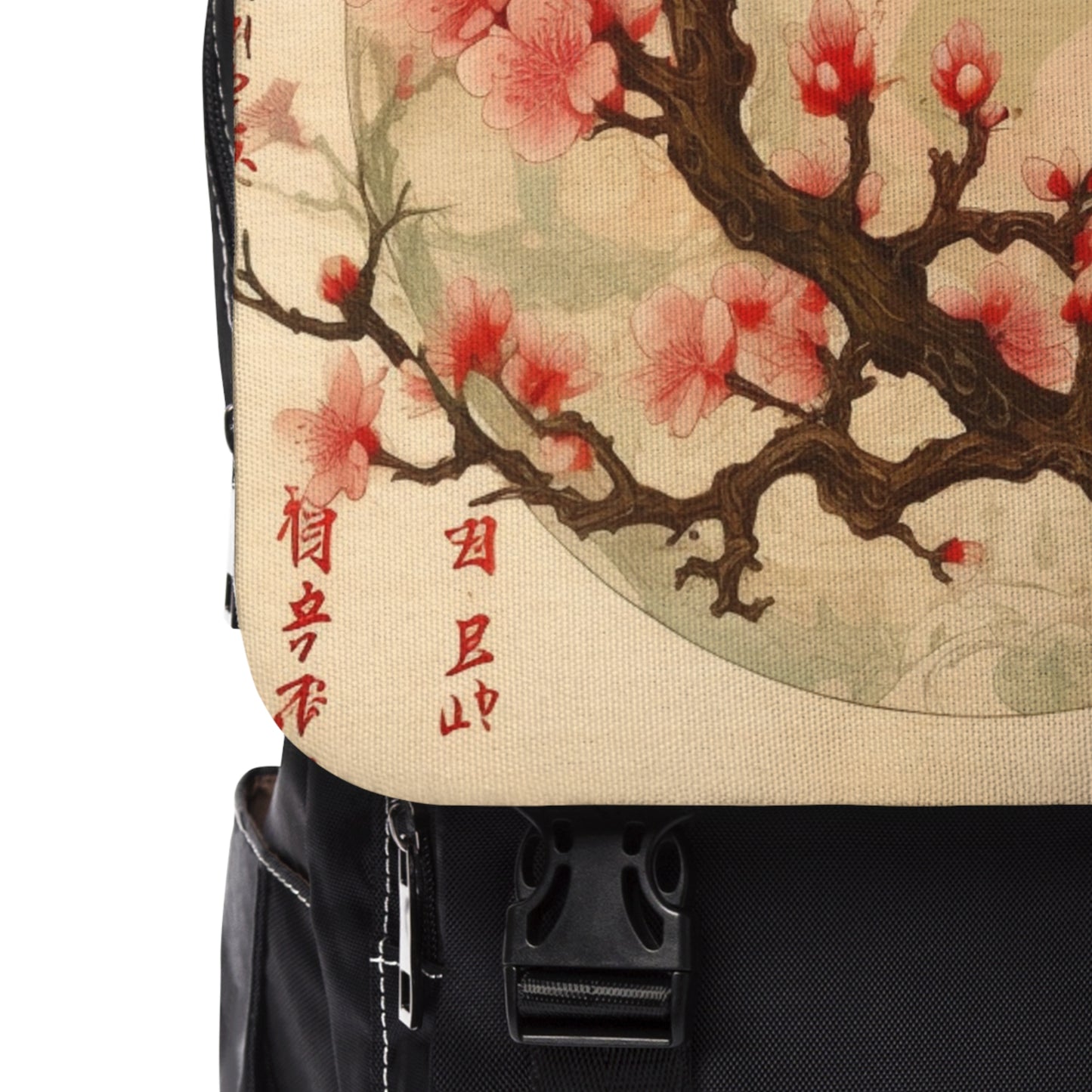 Whimsical Blossom Dreams: Unisex Casual Shoulder Backpack with Delightful Flower Drawings and Cherry Blossoms