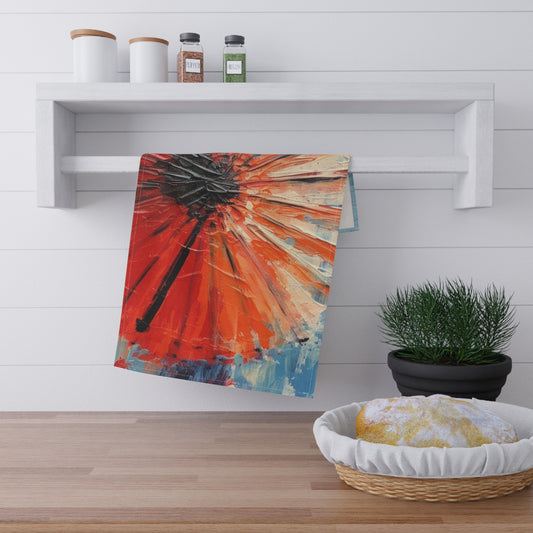 Umbrella Painting Kitchen Towel: Channel Your Inner Artist with Abstract Oil Paint