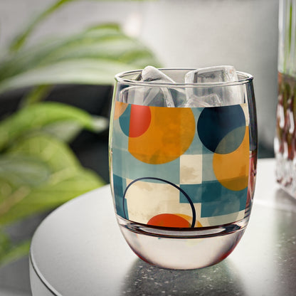 Geometric Whiskey Glasses with Abstract Expression