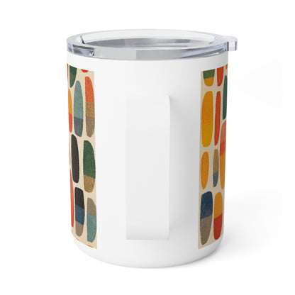 Translucent Elegance: Primary Abstraction Insulated Coffee Mug