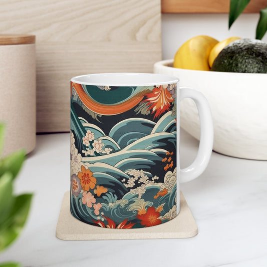 Ceramic Mug: Samurai-Inspired Style - Channel the Spirit of the Warriors with Our Kimono Mug