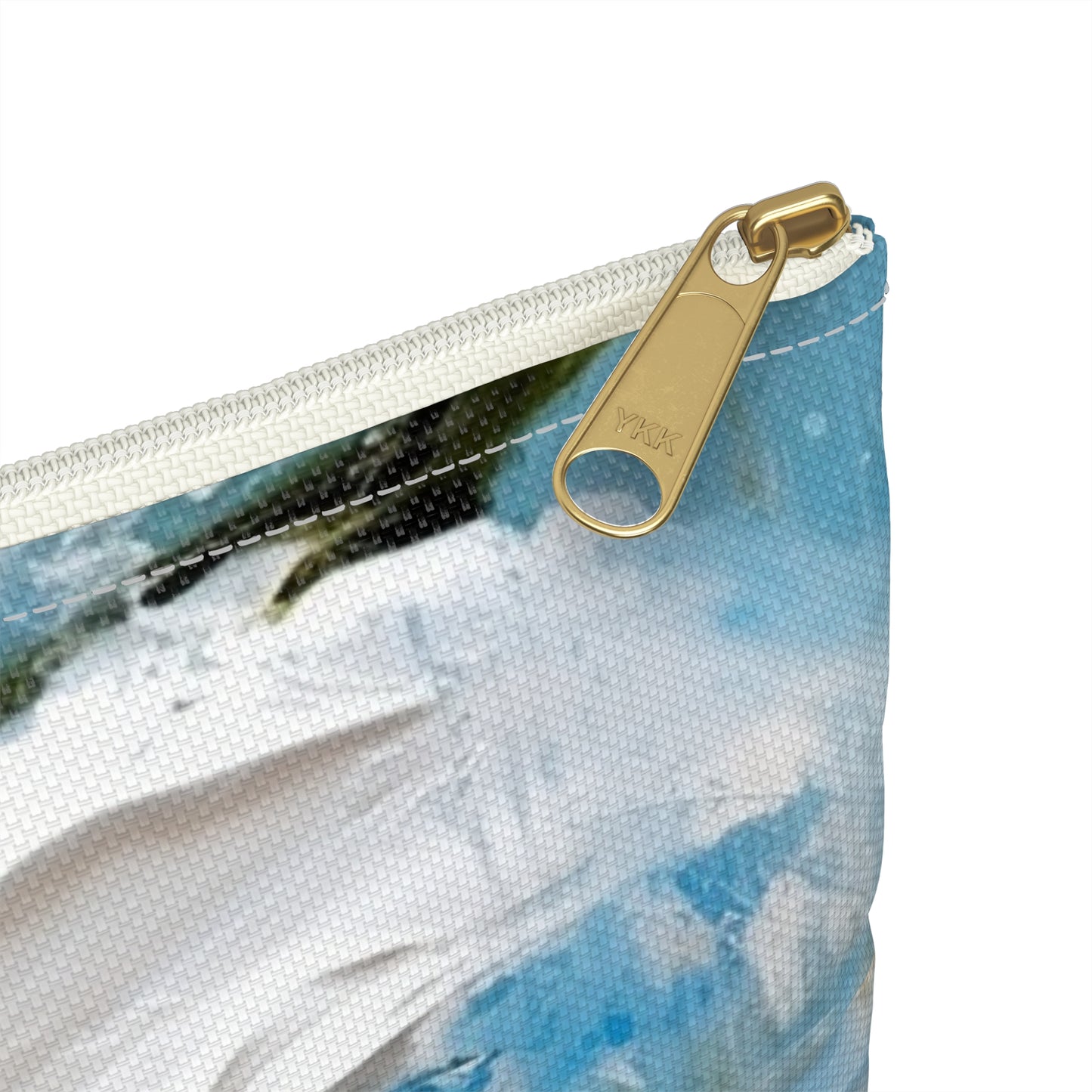 Ethereal Elegance: Accessory Pouch featuring an Abstract Oil Painting of Jasmine