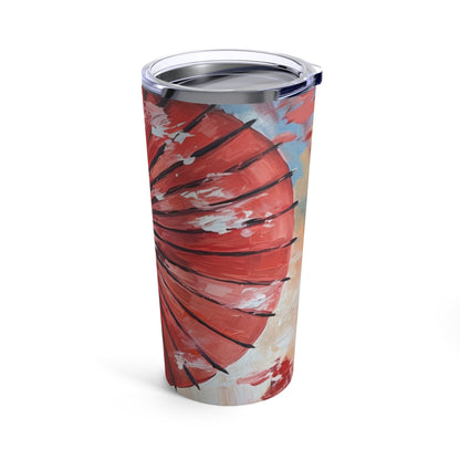 Abstract Japanese Umbrella Painting Tumbler: Unleashing Artistic Beauty