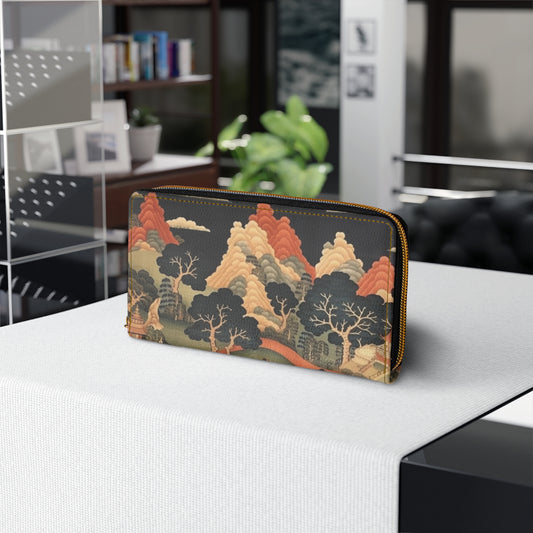 Tapestry Treasures: Japanese-inspired Zipper Wallet for Art Lovers