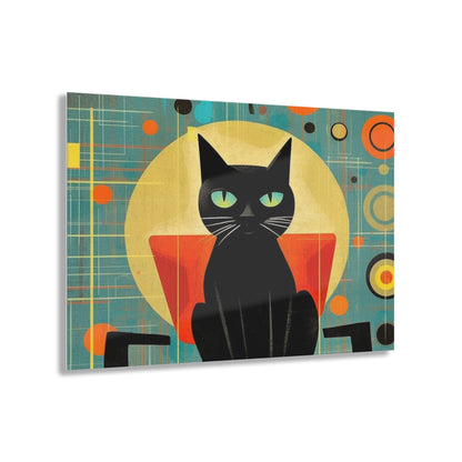 Abstract Cat Expressions: Modern Art-Inspired Midcentury Modern Acrylic Prints with Timeless Atomic Age Design