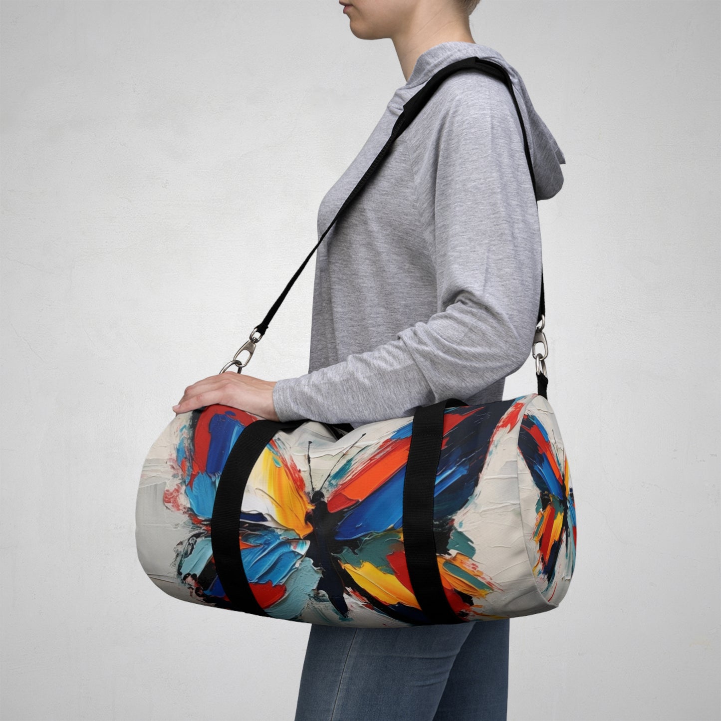 Abstract Duffel Bag  for Art Lovers: Butterfly-Inspired Delight