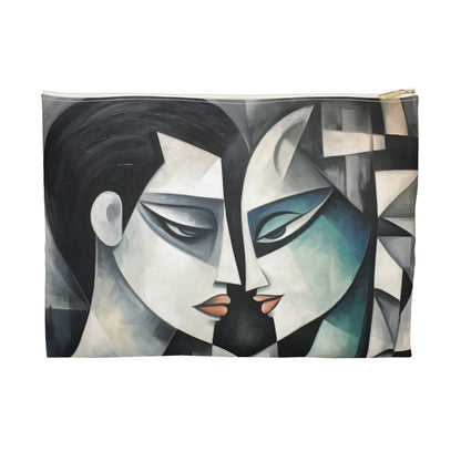 Accessory Pouch with Cubist Art: Finesse and Abstract Flair