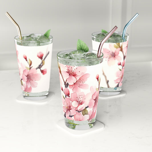 Watercolor Cherry Blossom Pint Glass