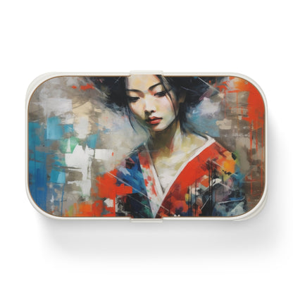 Bento Box with Geisha Art: Japanese Artistic Flair