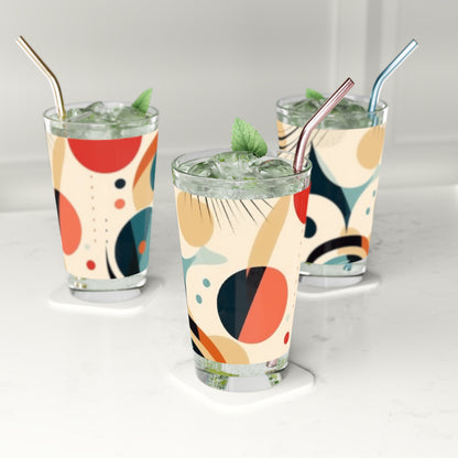 Abstract Elegance: Midcentury Modern Pint Glass