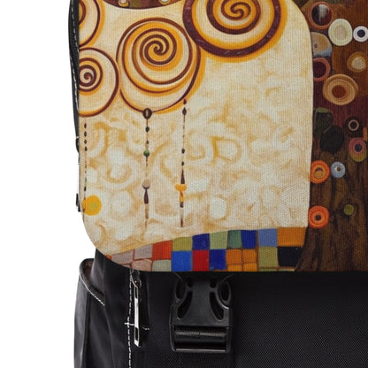 Captivating Artistry: The Tree of Life Unisex Casual Shoulder Backpack, Inspired by Gustav Klimt's Timeless Masterpiece