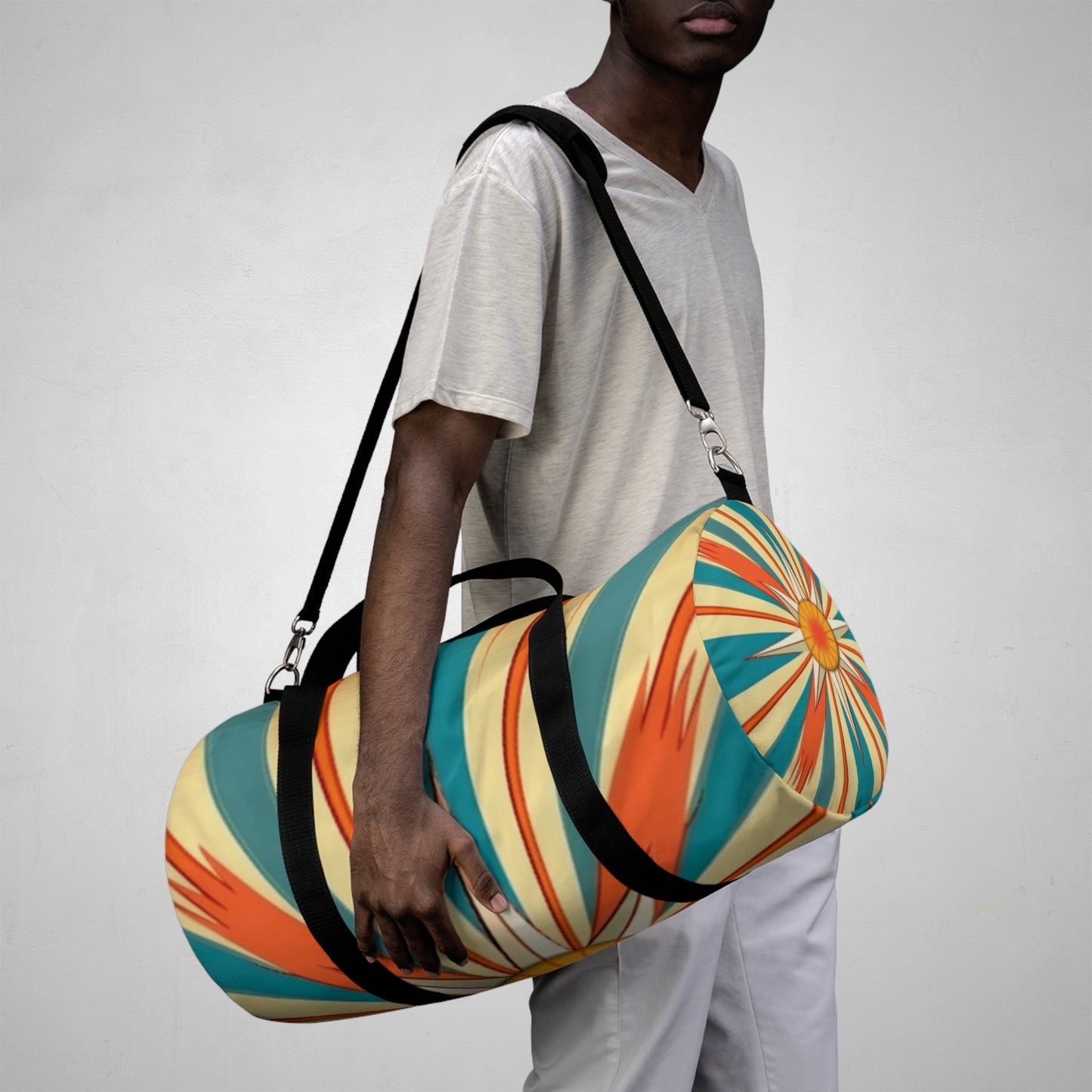 Swinging Sixties Style meets Starburst Candy Colored: Make a Fashion Statement with our Retro Duffel Bag