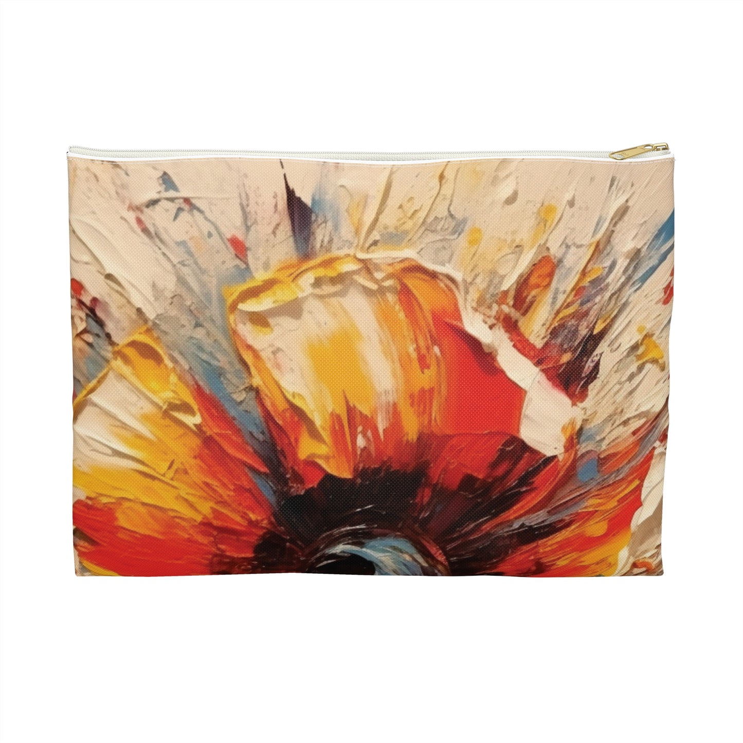 Poppy Symphony: Accessory Pouch with Abstract Floral Artwork