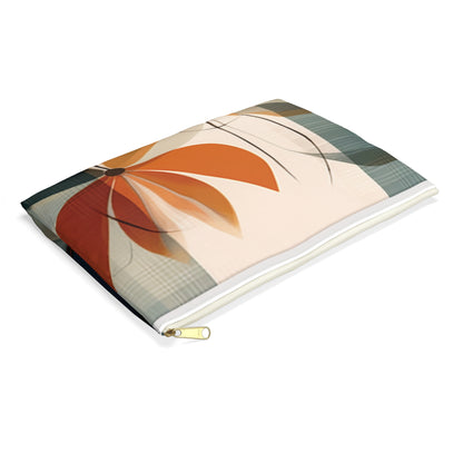 Botanical Chic: Flower Drawings and Minimalist Accessory Pouch Design with Midcentury Flair