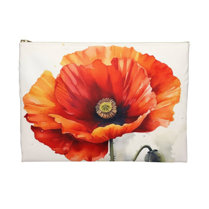 Stunning Poppy Flower Watercolor Accessory Pouch: A Blossoming Experience