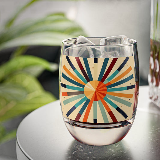 Midcentury Modern Starburst Candy Colored Whiskey Glasses