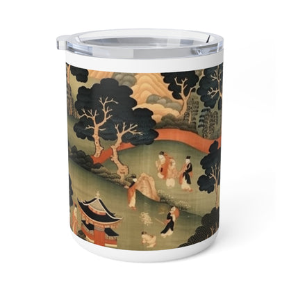 Immerse in Japanese Art: Japanese Tapestry Insulated Coffee Mug