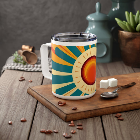 Atomic Age Sunshine: Midcentury Modern Sun Insulated Coffee Mug