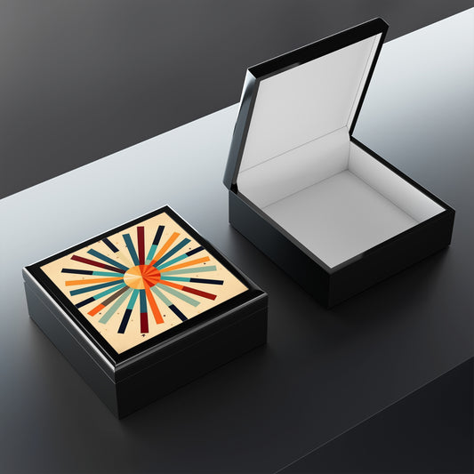 Artistic Abstractions: Starburst Candy Colored Jewelry Box for Modern Abstract Art Lovers