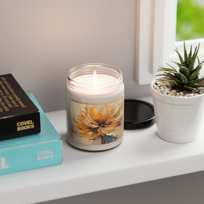 A Brush of Nature's Elegance: Scented Soy Candle for Artistic Flower Lovers