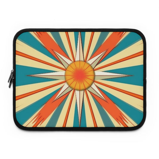 Midcentury Modern Chic: Starburst Laptop Sleeve with Abstract Art Influences