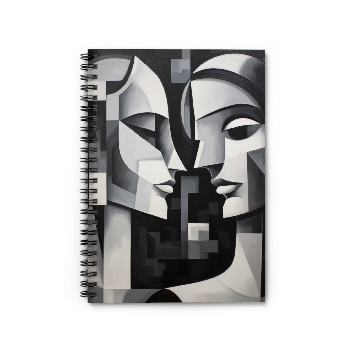 Abstract Backgrounds  Spiral Notebook: Cubist Inspirations in Striking Contrasts