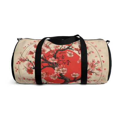 Nature's Brushstrokes: Duffel Bag Featuring Captivating Cherry Blossom Drawings