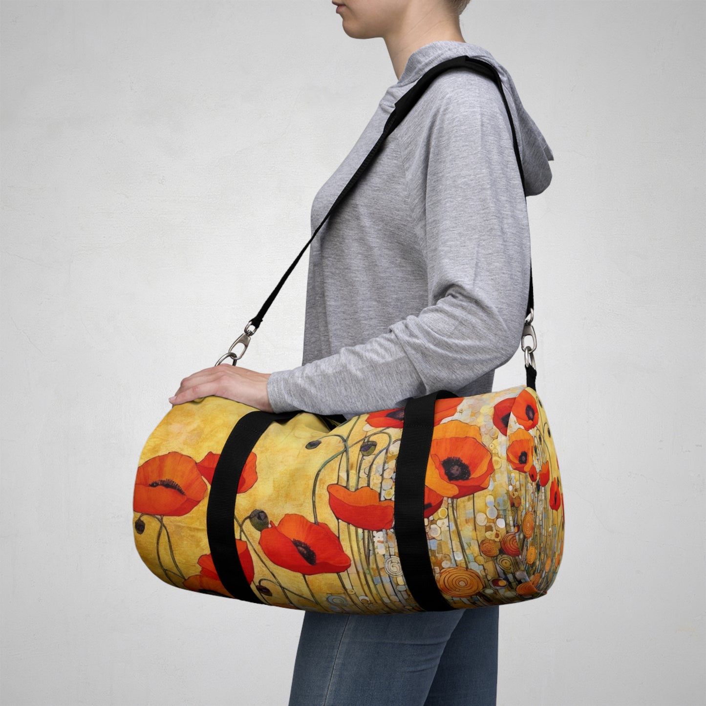 Elevate Your Style: Duffel Bag Adorned with Gustav Klimt's Poppies