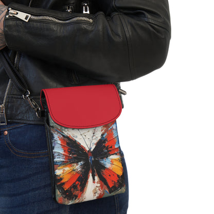 Small Cell Phone Wallet with Bauhaus-Inspired Butterfly Drawing: A Harmonious Blend of Art and Functionality