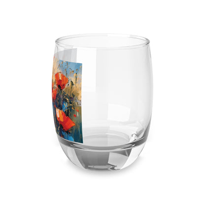 Whiskey Glass Paradise: Abstract Poppy Artwork and Flower Drawings