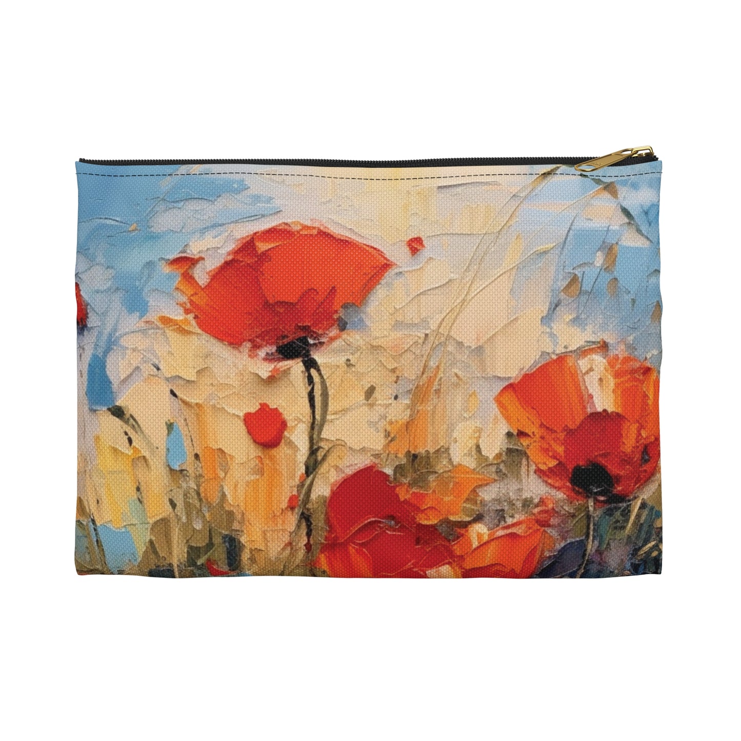 Accessory Pouch Paradise: Abstract Poppy Artwork and Flower Drawings