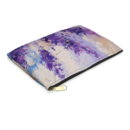 Vibrant Lavender Art on Accessory Pouch: A Floral Delight for Your Senses