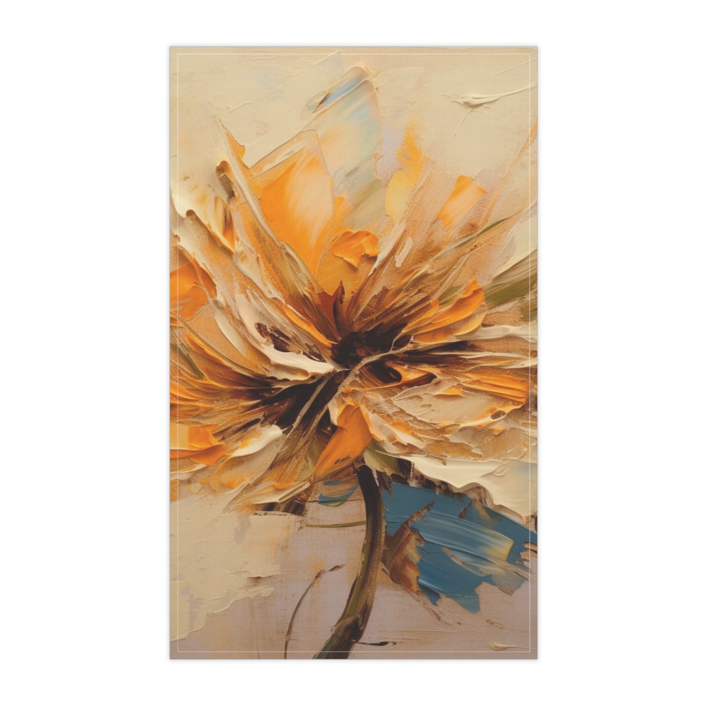 A Brush of Nature's Elegance: Kitchen Towel for Artistic Flower Lovers