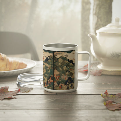 Japanese Tapestry Insulated Coffee Mug: Fusion of Art and Functionality