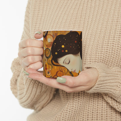 Gustav Klimt Inspired Ceramic Mug: A Tribute to the Iconic Art of the Vienna Secession