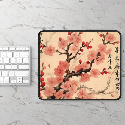 Floral Fusion: Gaming Mouse Pad Merging Cherry Blossom Beauty and Artistic Flower Drawings