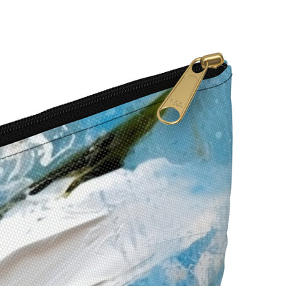 Ethereal Elegance: Accessory Pouch featuring an Abstract Oil Painting of Jasmine