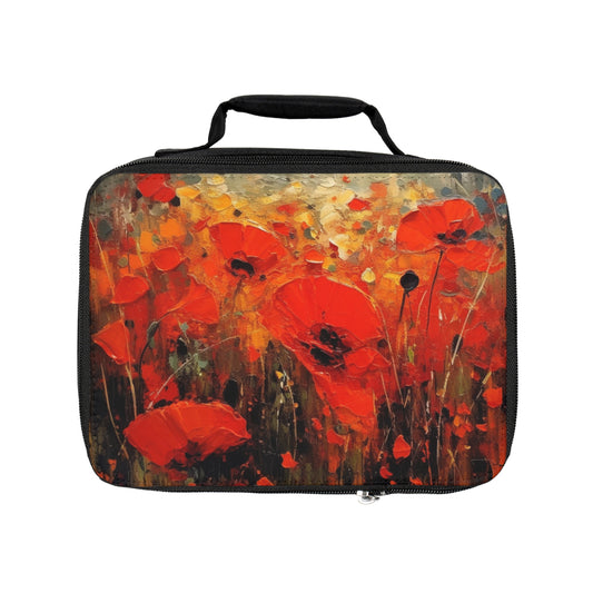 Whimsical Poppy Art on Lunch Bag