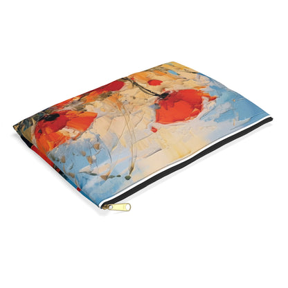 Accessory Pouch Paradise: Abstract Poppy Artwork and Flower Drawings