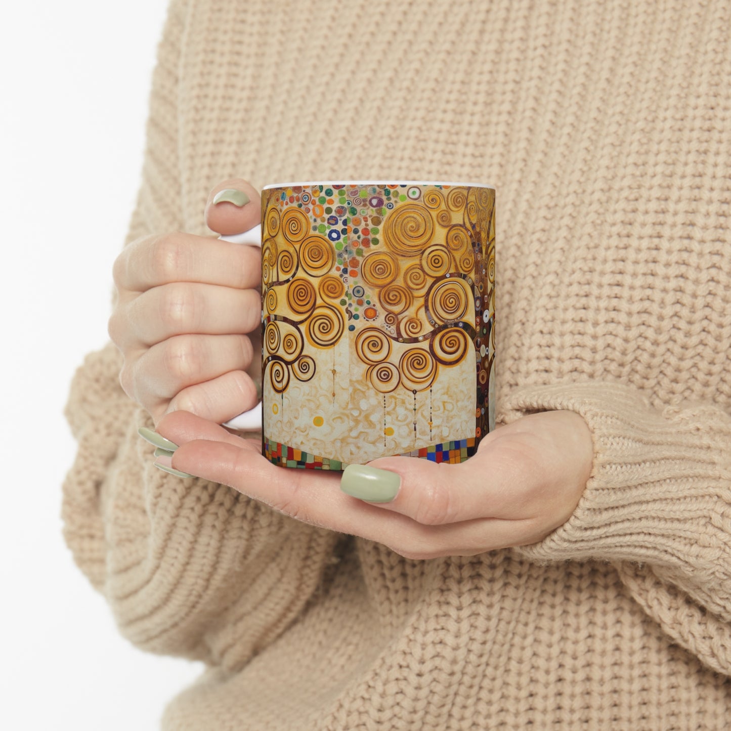 Captivating Artistry: The Tree of Life Ceramic Mug, Inspired by Gustav Klimt's Timeless Masterpiece