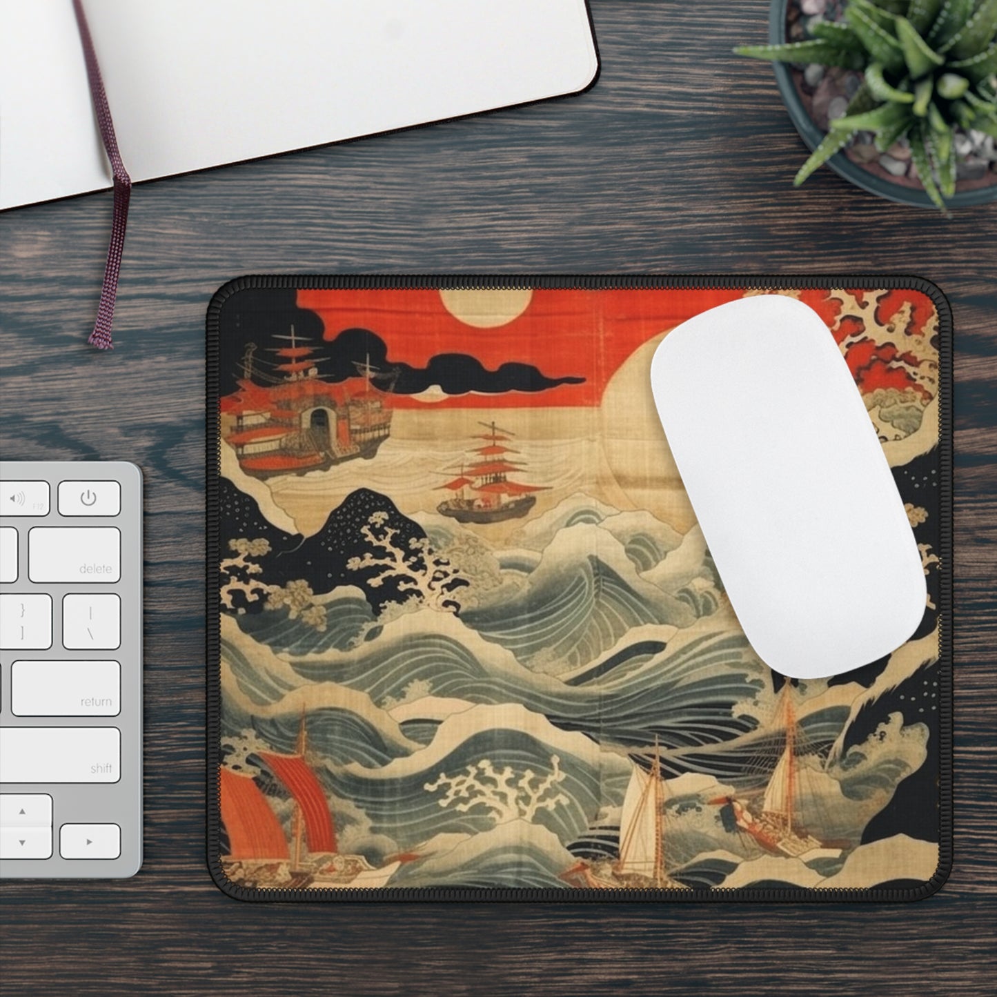 Artistic Fusion - Where Japanese Tapestry Meets the Perfect Gaming Mouse Pad