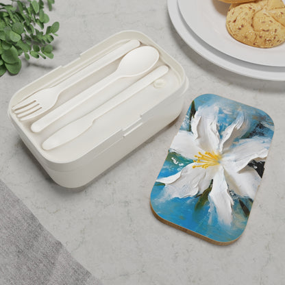 Ethereal Elegance: Bento Box featuring an Abstract Oil Painting of Jasmine