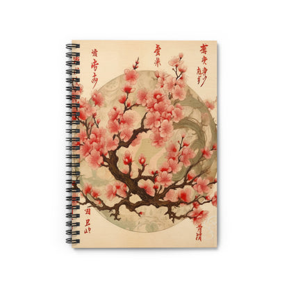 Whimsical Blossom Dreams: Spiral Notebook with Delightful Flower Drawings and Cherry Blossoms