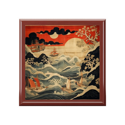 Artistic Fusion - Where Japanese Tapestry Meets the Perfect Jewelry Box