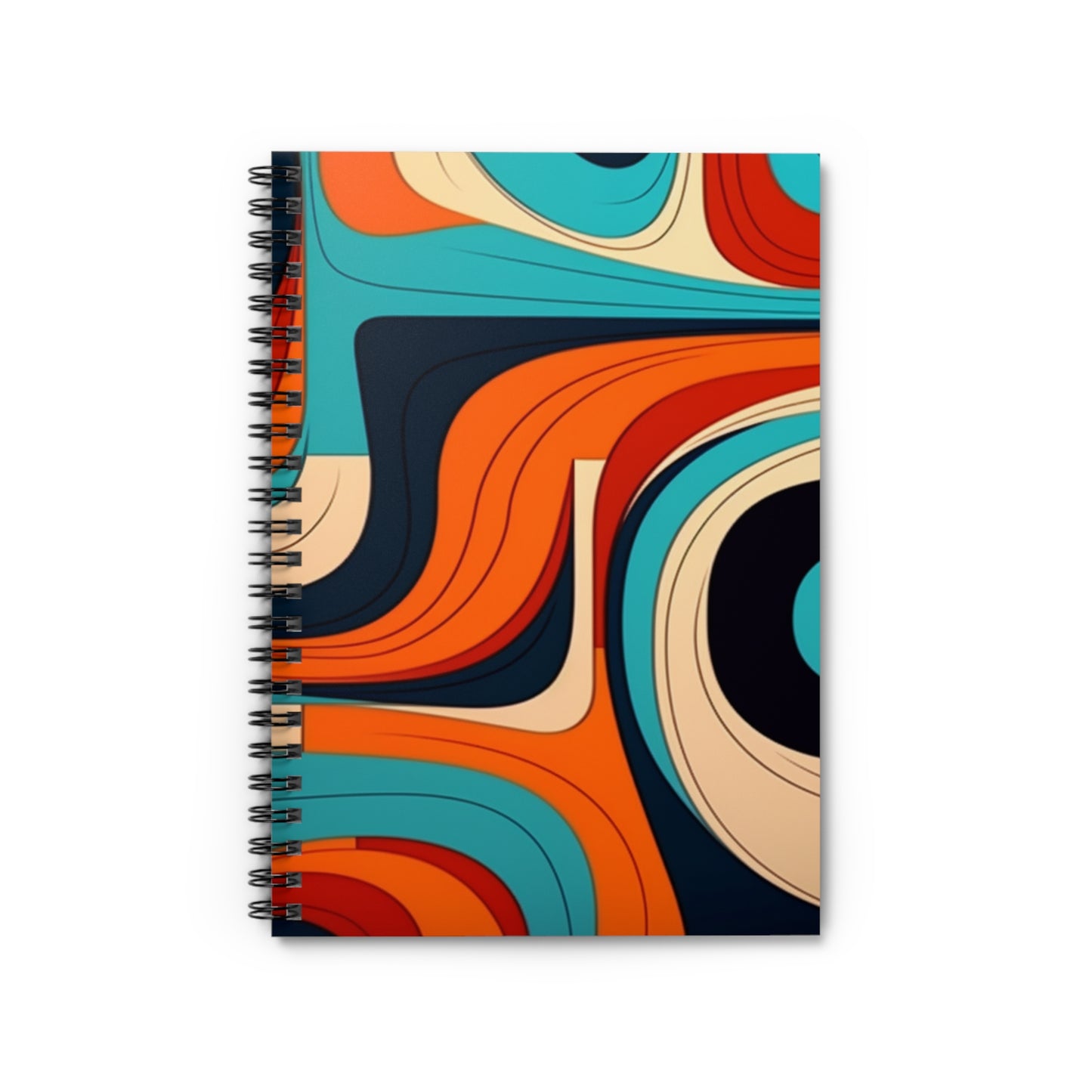 Midcentury Abstractions: Abstract-Inspired Spiral Notebook for Atomic Age Design