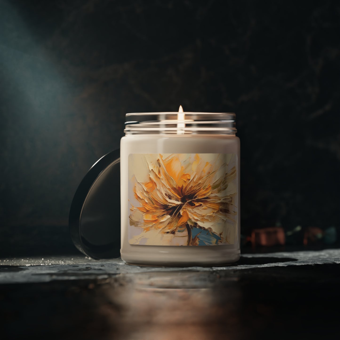 A Brush of Nature's Elegance: Scented Soy Candle for Artistic Flower Lovers