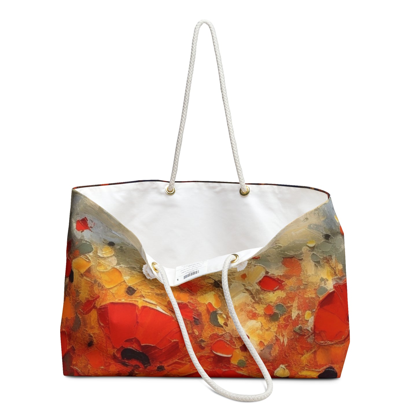 Whimsical Poppy Art on Weekender Bag
