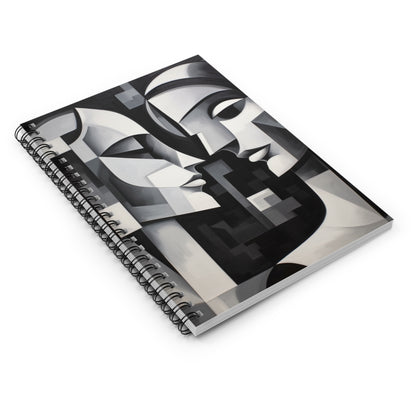 Abstract Backgrounds  Spiral Notebook: Cubist Inspirations in Striking Contrasts