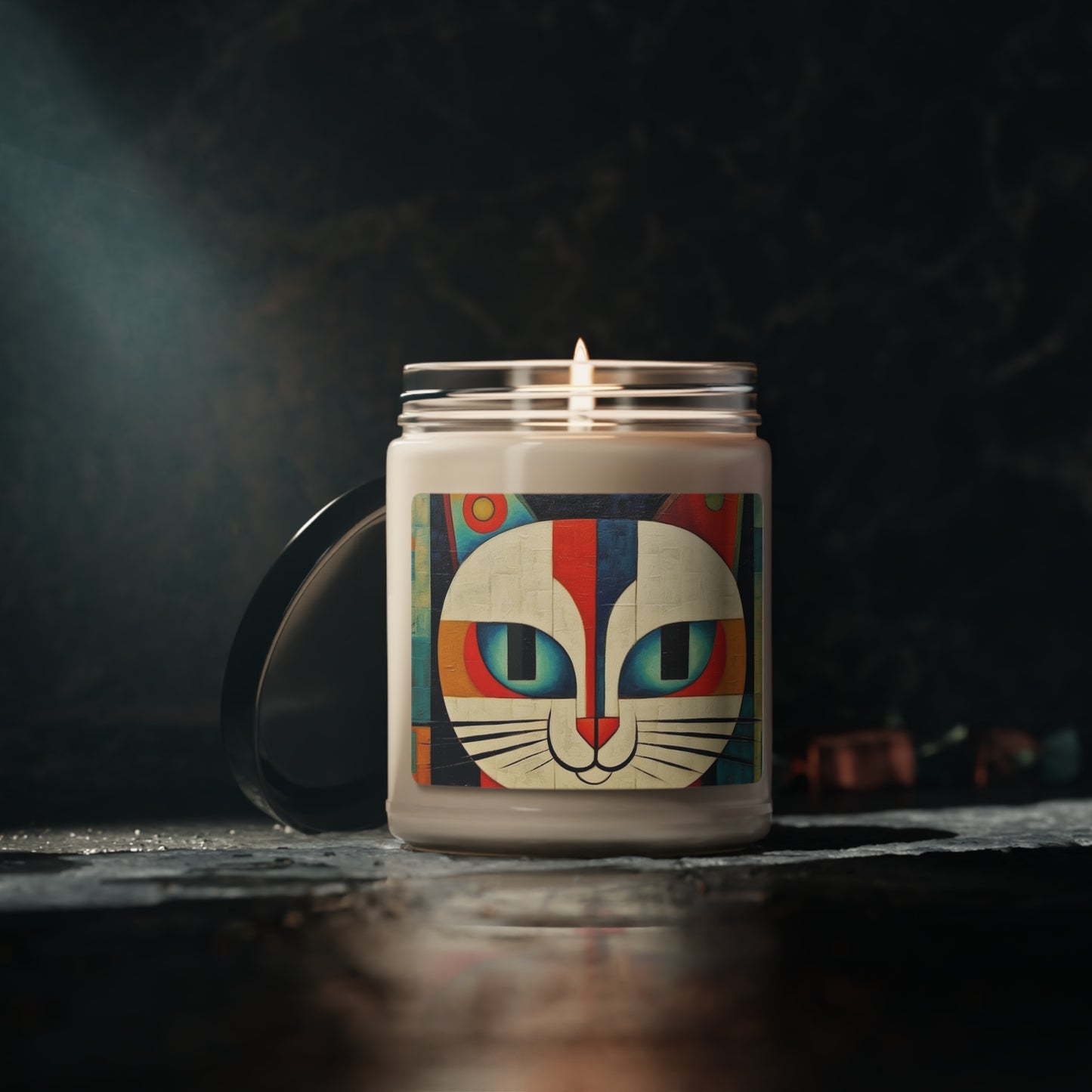 Artistic Vintage Vibes: Picasso-Inspired Midcentury Modern Scented Soy Candle for Retro Fashion