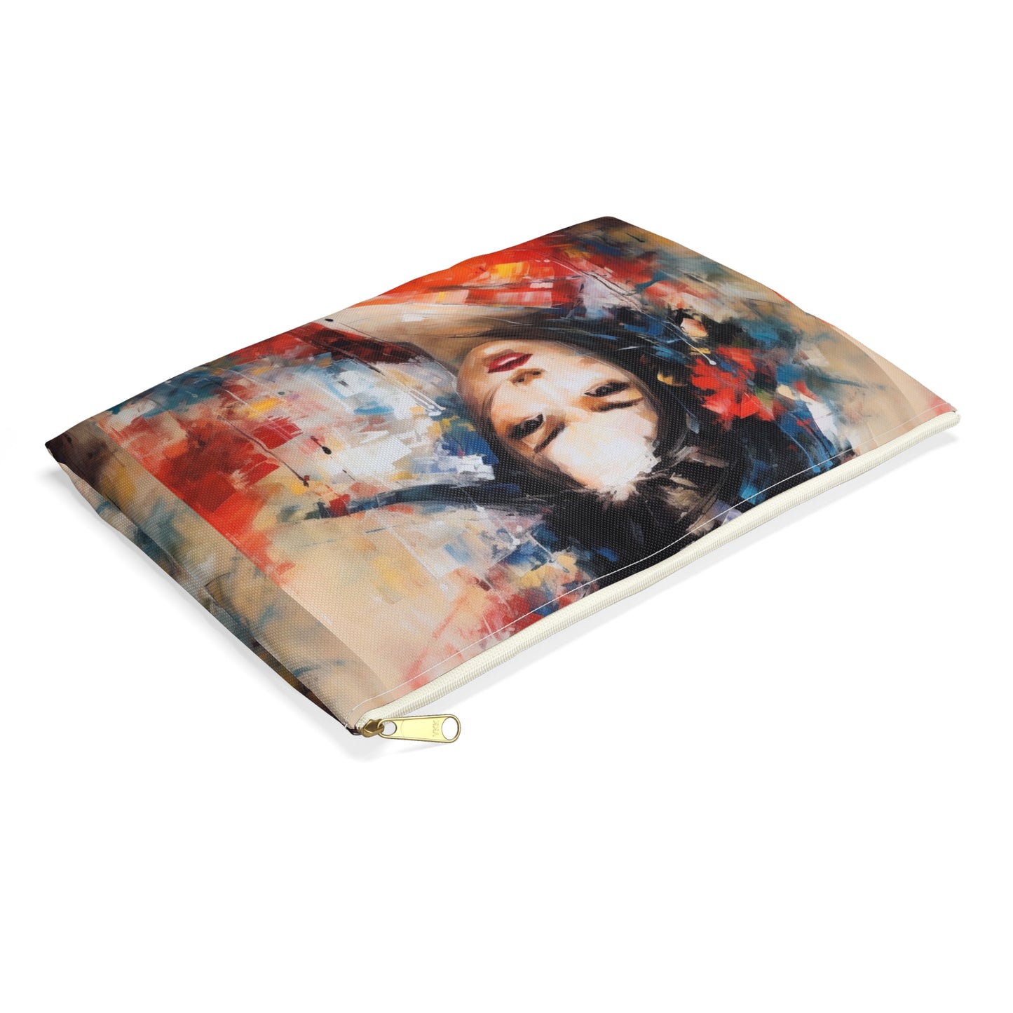 Abstract Geisha Art Accessory Pouch: Captivating Brushstrokes in a Japanese Aesthetic